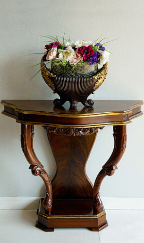 Englander Wall Console Table with a flower vase at Casabella Home Furnishings & Accessories UAE