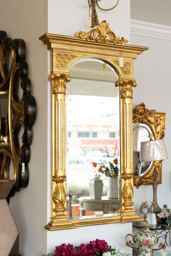 Vertical Wall Mirror with Fleur pattern at the top