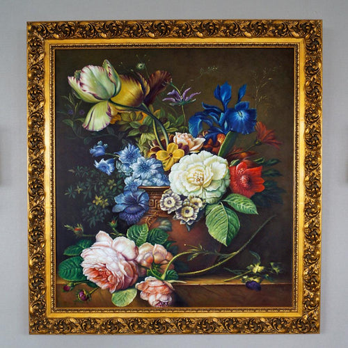 Picture of Oil Painting showing a beautiful flower arrangement with Ceramic Vase.