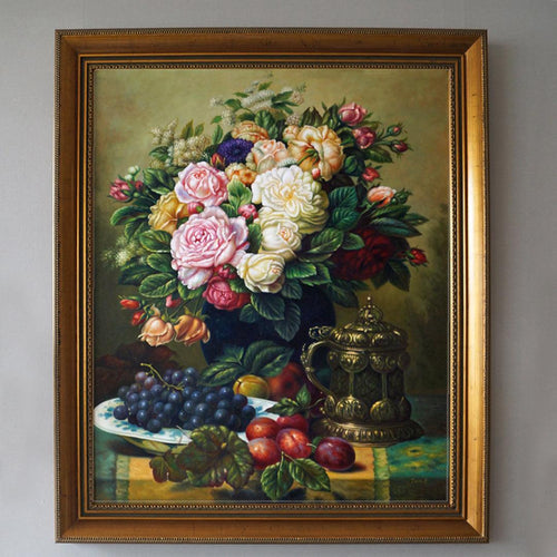 Flower and Fruits Arrangement oil painting - Casabella Home Furnishings & Accessories