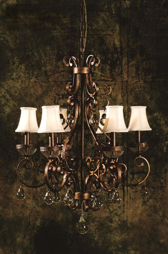 Tessdale Ceiling Light Chandelier made from brass and iron, with Crystal glass ornaments. 