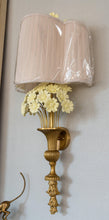 Load image into Gallery viewer, Neoclassic Wall Light Sconce in floral design made from brass
