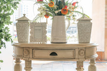 Load image into Gallery viewer, A close up of white Console table with drawer
